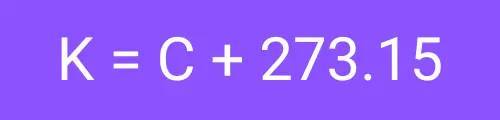 An image of the formula for converting Celsius to Kelvin.